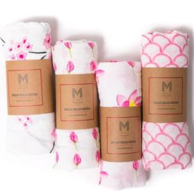 Organic Cotton Muslin Essential Baby Set (COLLECTION: Pretty in Pink Swaddle Bundle)