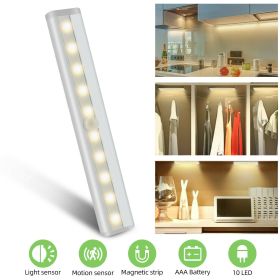Wireless Motion Sensor Under Cabinet Closet LED Light Kitchen Counter Night Lamp (Number: 2Pcs, Color: Warm hite)
