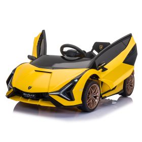 12V Electric Powered Kids Ride on Car Toy (Color: Yellow)