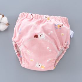 Waterproof And Leak-proof Cotton Washable Baby Urine Barrier (Option: Pink Bear-M)