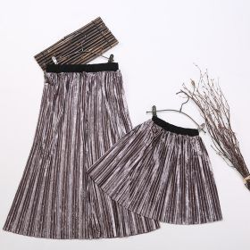 Mother-daughter Matching Outfit Simple Pleated Skirt (Option: Silver-90CM)