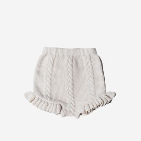 Thin Lace Knit Shorts For Girls (Option: Beige-80cm)
