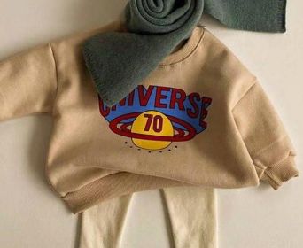 Baby Chunqiu Planet Pullover Long Sleeve Sweater (Option: Apricot-66cm)