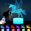 16 Colors Children 3D Illusion Bedside Lamp Remote Control Night Light For Kids 2 3 4 5 6 7 8-12 Year Old; Birthday Gifts For Boys; Home Decorations