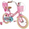 RULLY Kids Bike 12 14 16 Inch Bicycle for Girls Ages 2-7 Years, Training Wheels Included, Girl Bikes with Basket Bike Streamers Toddler, Pink White
