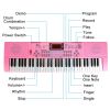 61 Keys Digital Music Electronic Keyboard Electric Musical Piano Instrument Kids Learning Keyboard w/ Stand Microphone