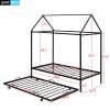 Twin Size Kids House Bed With Trundle;  Metal House Bed