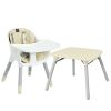 4 in 1 Baby Convertible Toddler Table Chair Set with PU Cushion