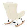Rocking Chair - with rubber leg and cashmere fabric;  suitable for living room and bedroom
