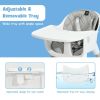 4 in 1 Baby Convertible Toddler Table Chair Set with PU Cushion