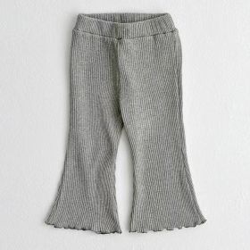 Western Style Bell-bottom Pants Baby Girl Fungus (Option: Thread Gray Wooden Ear-80cm)
