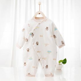 Warm Jumpsuit Newborn Cotton Crawling Suit (Option: Toy apricot color-73cm)