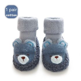 Thickened Baby Walking Floor Socks Cartoon Anti Slip (Option: Blue-S Code)