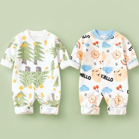 Cotton Long Sleeved Spring Clothing Children's Jumpsuit (Option: Little Forest Rainbow Bear-66cm)