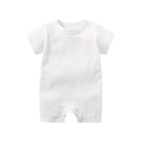 Baby Summer Short Sleeve Boxer Jumpsuit (Option: White-73CM)