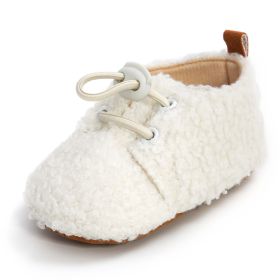 Baby Warm Toddler Soft Sole Shoes (Option: White-13cm)