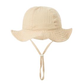 Baby Cotton Basin Bucket Hat (Option: Khaki-Suitable For 0to12 Months Baby)