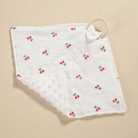 Bite Ring Double-layer Crepe Saliva Towel Baby Doll Square Towel (Option: Small Cherry)