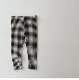 Fashion Leggings Baby Stretch Pants (Option: Plaid Black-90cm)