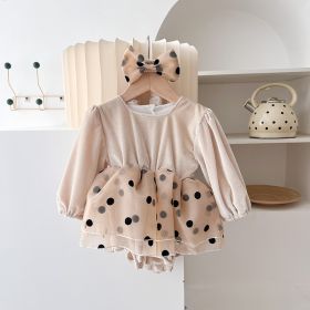 Baby Rompers Polka Dot Triangle (Option: Apricot-73CM)