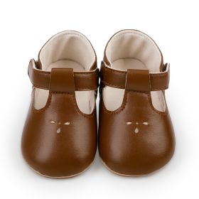 Indoor Non-slip Baby Rubber Sole Toddler Shoes (Option: Brown-12cm)