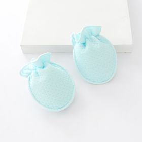 Newborn Warm Anti-scratch Glove Clip Cotton For Baby Protective Gloves (Color: Blue)