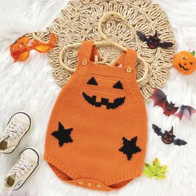 Halloween Pumpkin Baby Romper Cute (Option: Orange-68cm)