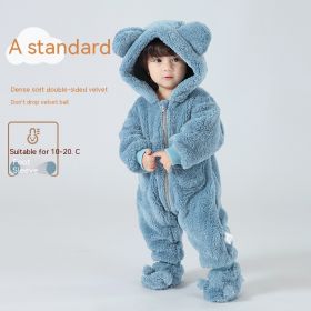 Lambswool Baby Jumpsuit Outer Wear (Option: Sea Salt Blue-66cm)