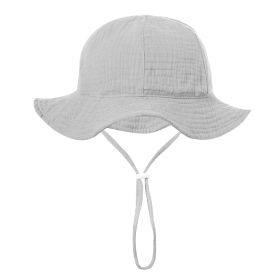 Baby Cotton Basin Bucket Hat (Option: Light Gray-Suitable For 0to12 Months Baby)