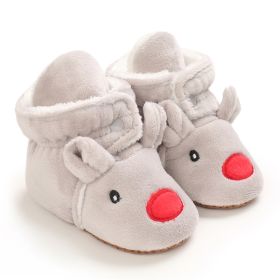 Fashion Winter Thermal Baby Shoes (Option: Gray-12cm)