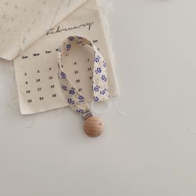 Baby Happy Bite Drop-preventing Chain Pacifier Clip (Option: Blue And White Floral)