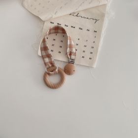 Baby Happy Bite Drop-preventing Chain Pacifier Clip (Option: Coffee Color Plaid)