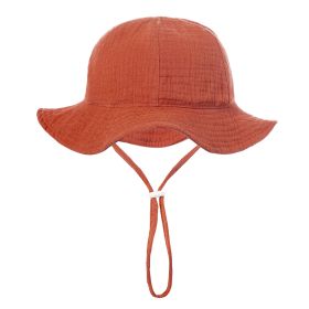 Baby Cotton Basin Bucket Hat (Option: Brick Red-Suitable For 0to12 Months Baby)