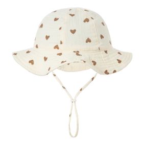 Baby Cotton Basin Bucket Hat (Option: Khaki Love-Suitable For 0to12 Months Baby)