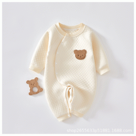 Infant Boneless Jumpsuit Thickened Long Sleeve (Option: Creamy White-90cm)