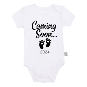 Announced Pregnancy 2024 Newborn Baby Romper Pure Cotton Rompers (Option: PF01038 White-12 18M)