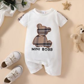Letter Embroidery Cute Baby Onesie (Option: White-73CM)