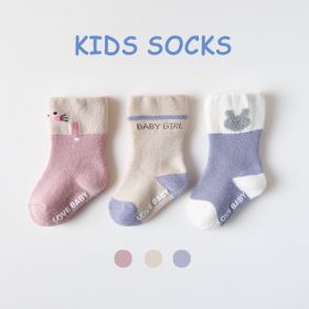 Cotton Children's Socks Terry-loop Hosiery (Option: Baby Girl-0to1 Years Old)