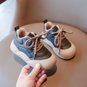 Fleece-lined Thickened Children's Sneaker Thick Bottom (Option: Black-35)