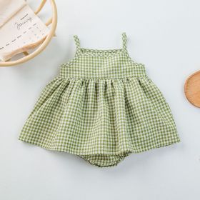 Baby Seersucker Plaid Baby Sling Baby's Gown (size: GBA084 C-80cm)