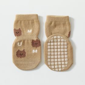 Baby Autumn And Winter Non-slip Glue Bottom Non-slip Socks Tube Socks (Option: Apricot Yellow-S Code)