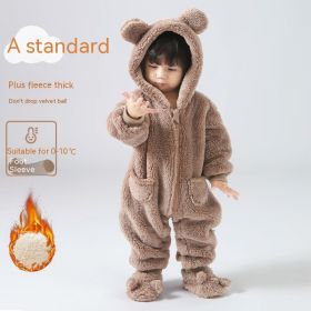 Lambswool Baby Jumpsuit Outer Wear (Option: Winter Mocha Gray-100cm)