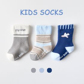 Cotton Children's Socks Terry-loop Hosiery (Option: Small Plane-0to1 Years Old)