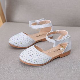 Spring And Summer New Girls' Sandals (Option: White-Size 30)