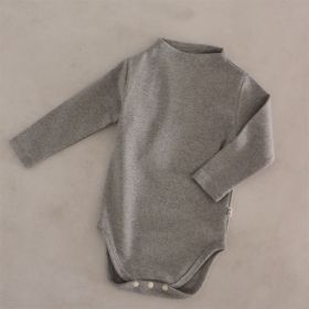 Baby Half Turtleneck Household Overalls Warm (Option: Dark Gray-80cm)